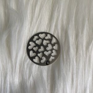 Origami Owl Silver Hearts Plate for Large Locket